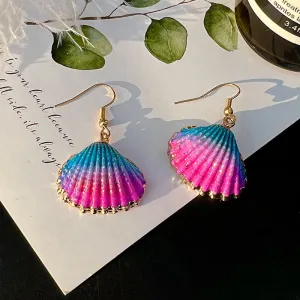 Wholesale ZA Alloy Colorful Shell Fashionable Exaggerated Personality Niche Earrings