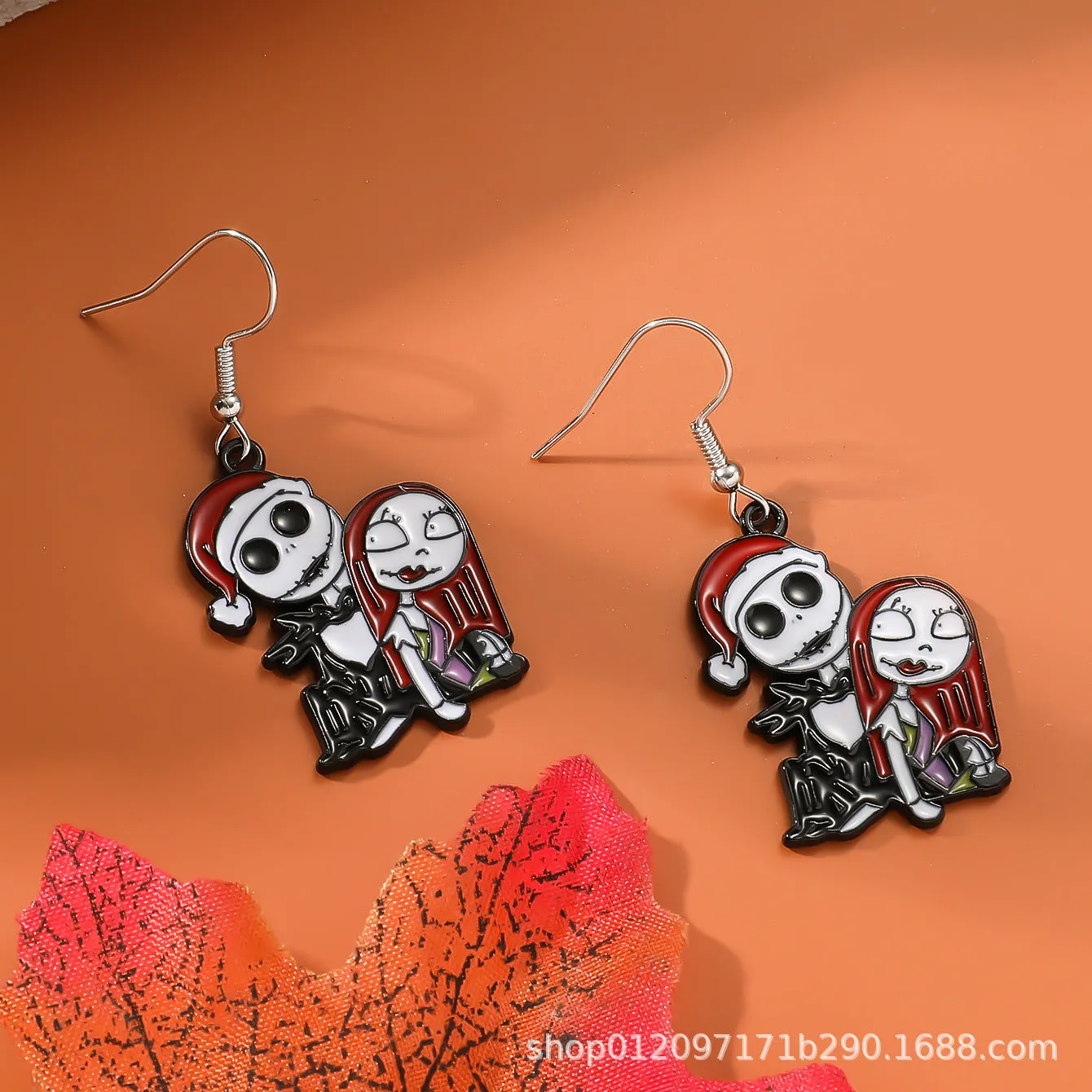 Wholesale Zinc Alloy Cartoon Creative Skull Horror Character Earrings for Halloween