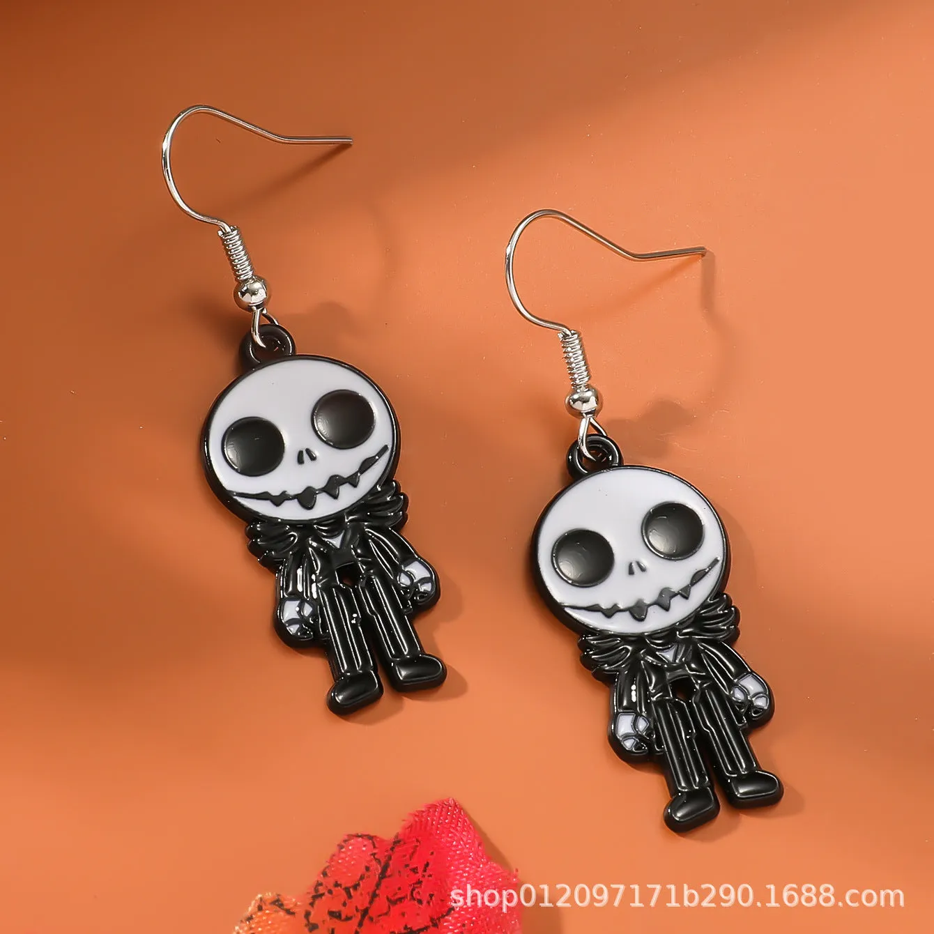 Wholesale Zinc Alloy Cartoon Creative Skull Horror Character Earrings for Halloween