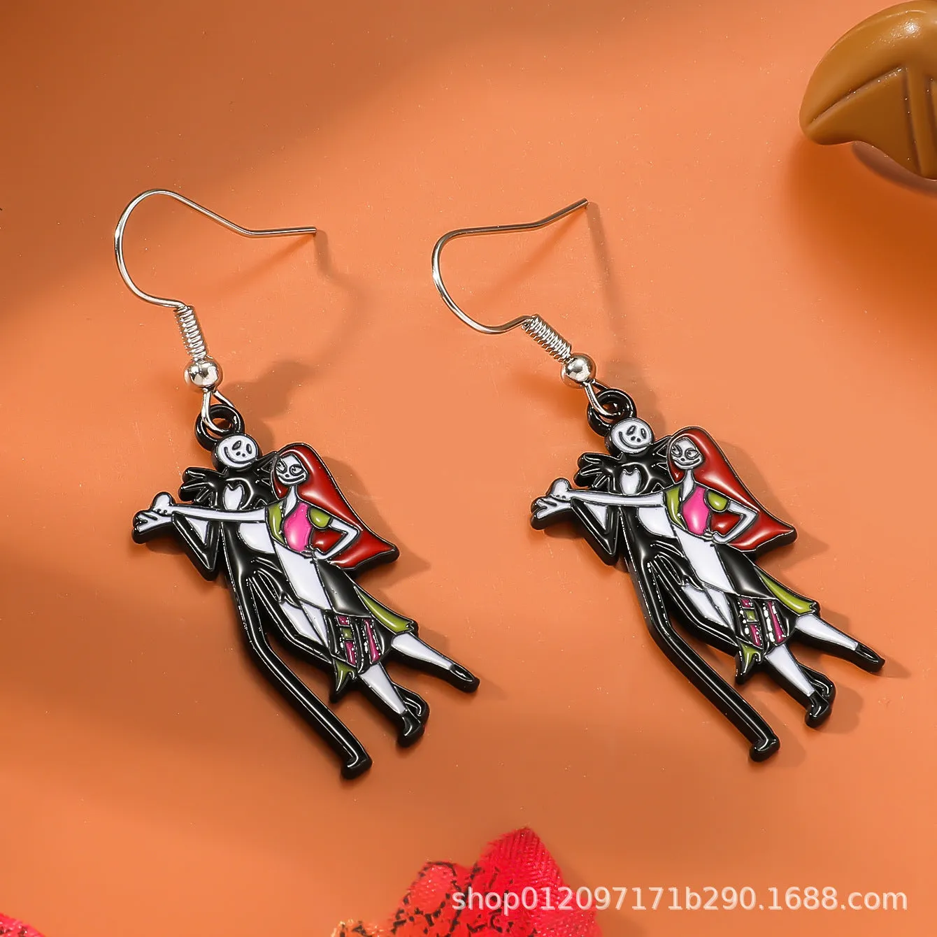 Wholesale Zinc Alloy Cartoon Creative Skull Horror Character Earrings for Halloween