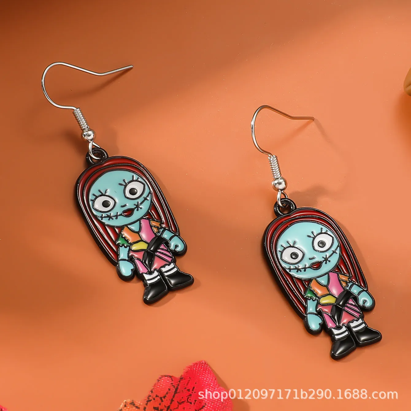 Wholesale Zinc Alloy Cartoon Creative Skull Horror Character Earrings for Halloween