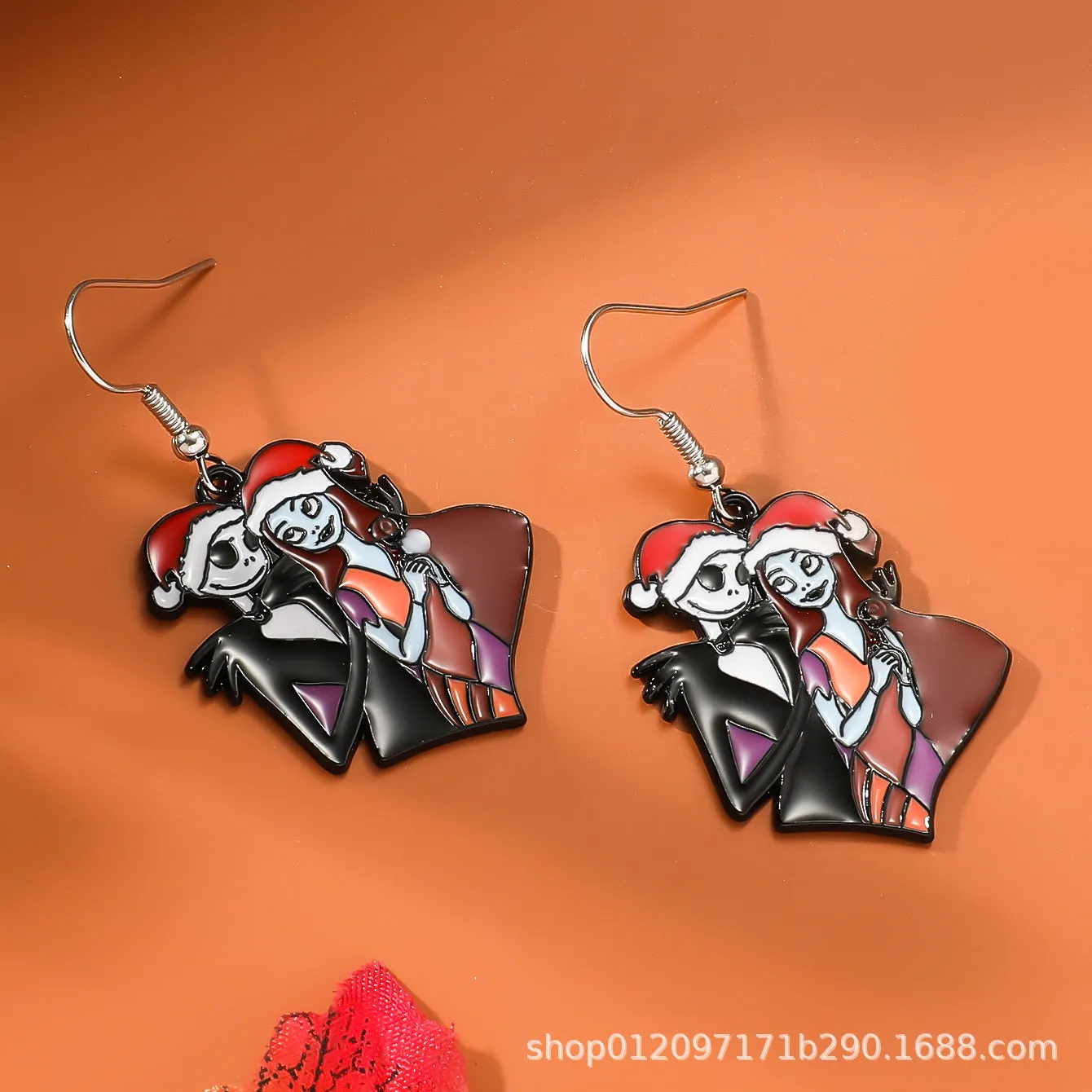 Wholesale Zinc Alloy Cartoon Creative Skull Horror Character Earrings for Halloween