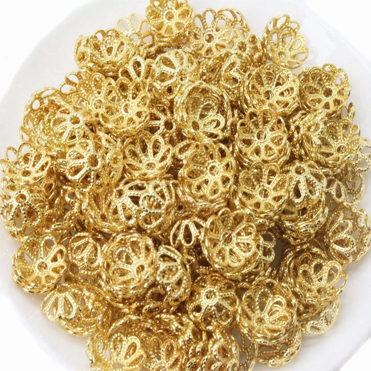 Wholesale 100PCS 6mm 24K Gold Plated Copper Beads