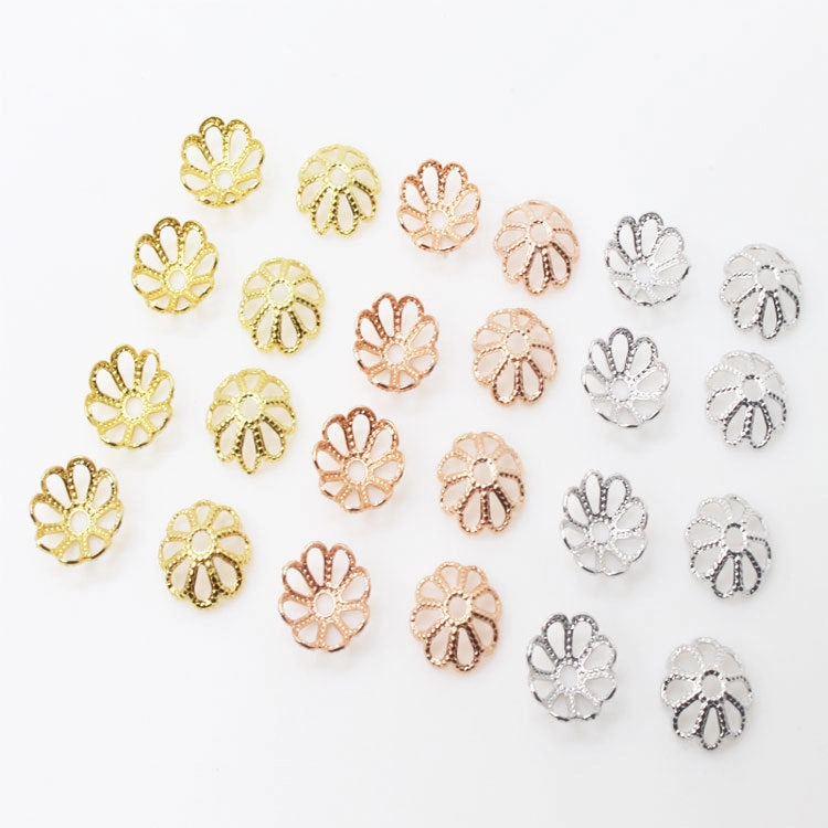 Wholesale 100PCS 6mm 24K Gold Plated Copper Beads