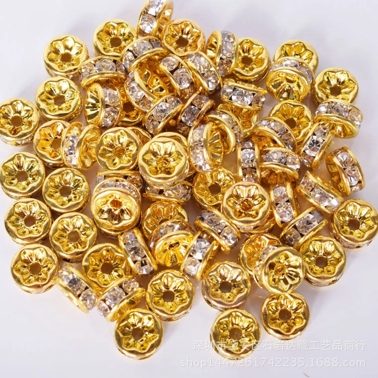 Wholesale 100PCS 8mm 24K Gold Plated Copper Beads