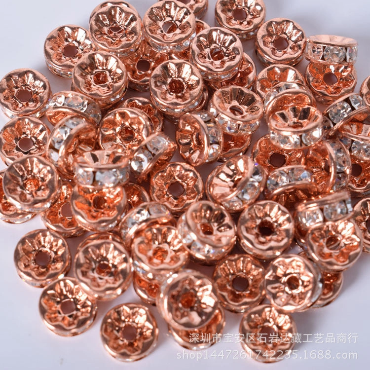 Wholesale 100PCS 8mm 24K Gold Plated Copper Beads
