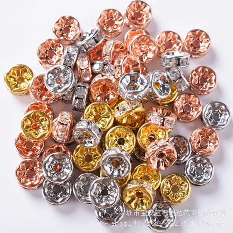 Wholesale 100PCS 8mm 24K Gold Plated Copper Beads
