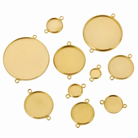 Wholesale 100PCS/PACK 6-30mm Pendant Empty Tray Stainless Steel Time Gemstone Bottom