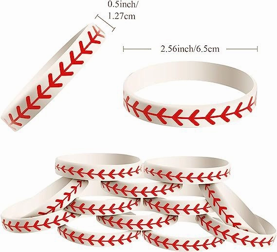 Wholesale 100pcs Softball Rubber Player Wristbands Bracelet