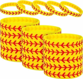 Wholesale 100pcs Softball Rubber Player Wristbands Bracelet
