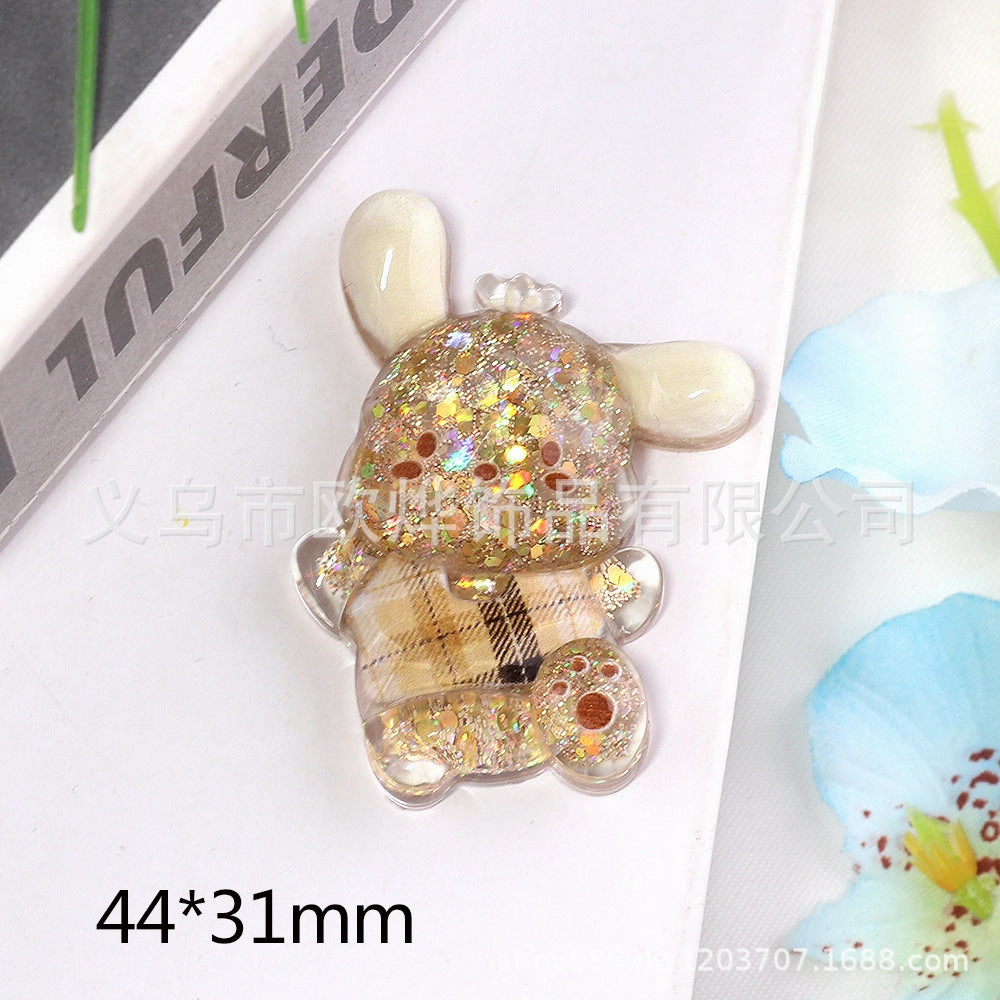 Wholesale 10pcs bear rabbit patch diy resin accessories desktop acrylic ornaments