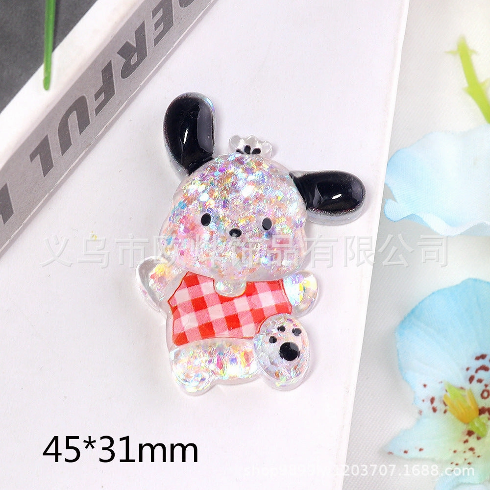 Wholesale 10pcs bear rabbit patch diy resin accessories desktop acrylic ornaments