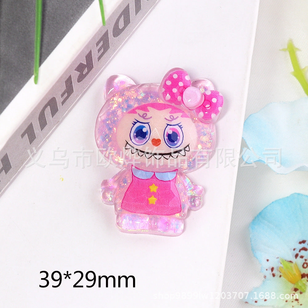 Wholesale 10pcs bear rabbit patch diy resin accessories desktop acrylic ornaments