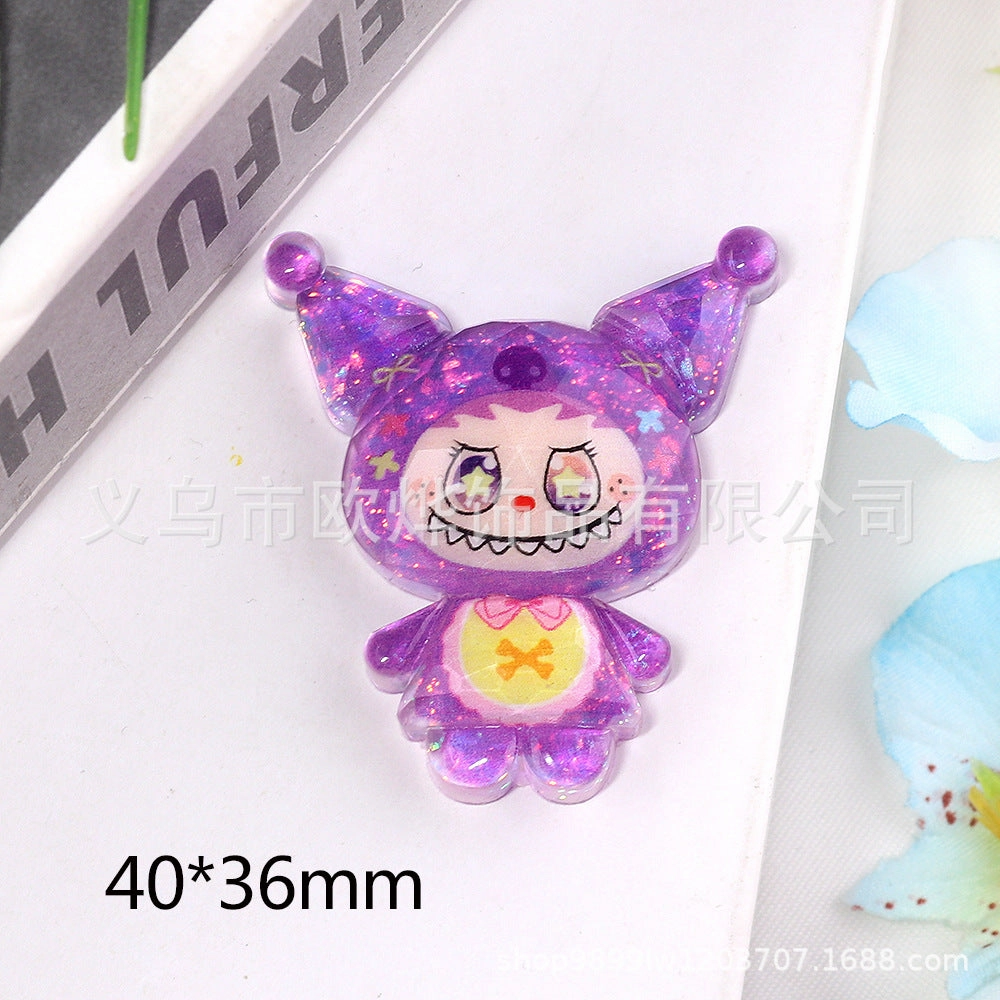 Wholesale 10pcs bear rabbit patch diy resin accessories desktop acrylic ornaments