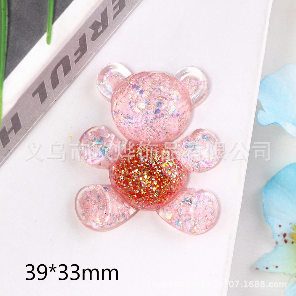 Wholesale 10pcs bear rabbit patch diy resin accessories desktop acrylic ornaments