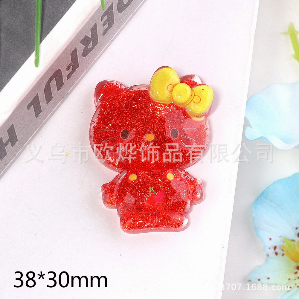 Wholesale 10pcs bear rabbit patch diy resin accessories desktop acrylic ornaments