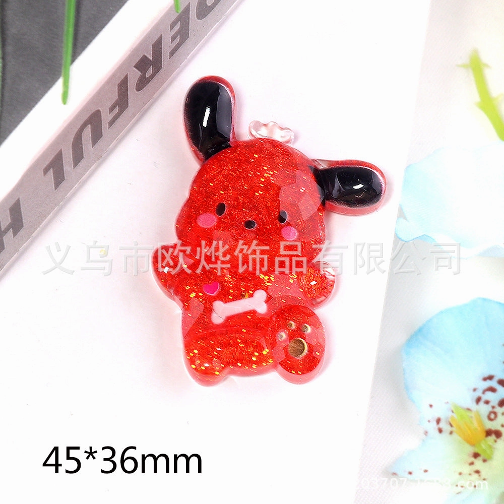 Wholesale 10pcs bear rabbit patch diy resin accessories desktop acrylic ornaments