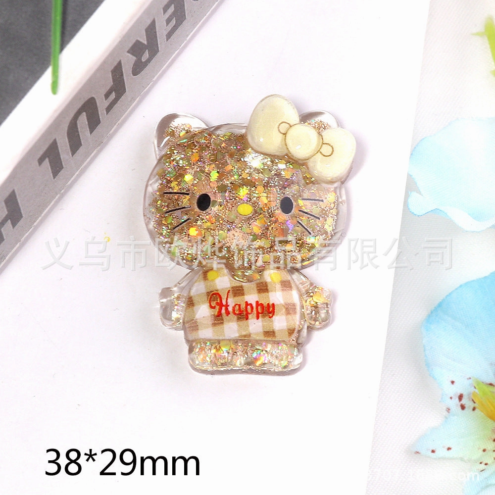 Wholesale 10pcs bear rabbit patch diy resin accessories desktop acrylic ornaments
