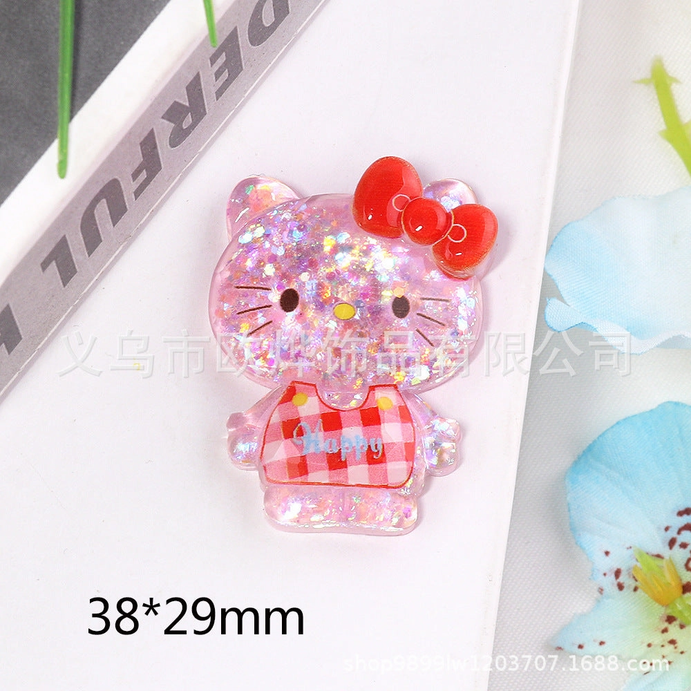 Wholesale 10pcs bear rabbit patch diy resin accessories desktop acrylic ornaments