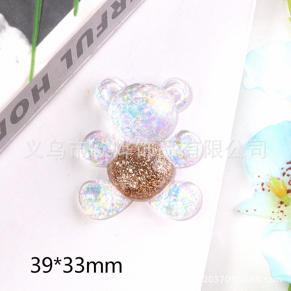 Wholesale 10pcs bear rabbit patch diy resin accessories desktop acrylic ornaments
