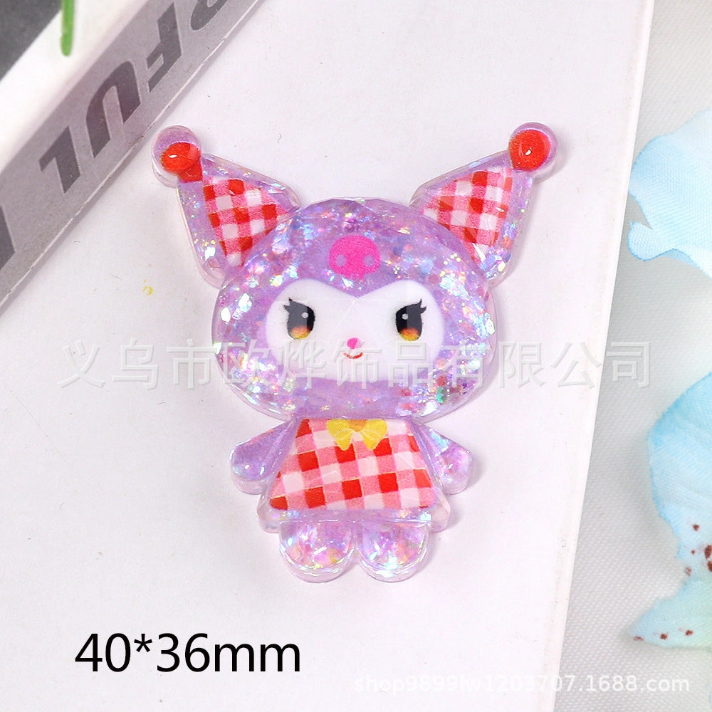 Wholesale 10pcs bear rabbit patch diy resin accessories desktop acrylic ornaments