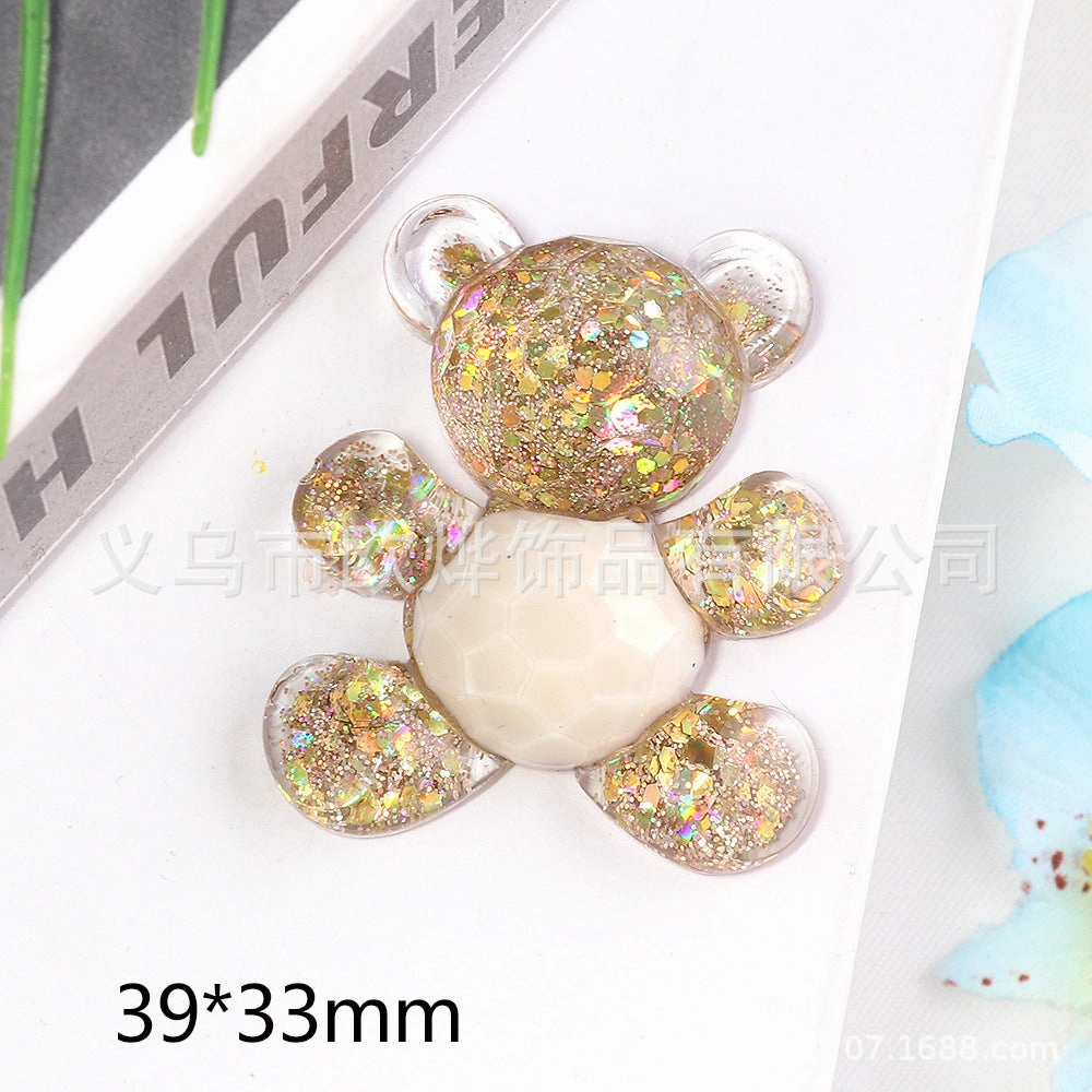 Wholesale 10pcs bear rabbit patch diy resin accessories desktop acrylic ornaments