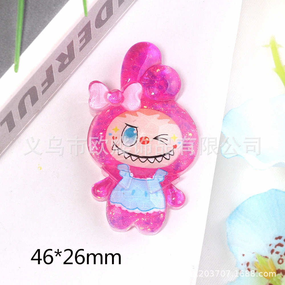 Wholesale 10pcs bear rabbit patch diy resin accessories desktop acrylic ornaments