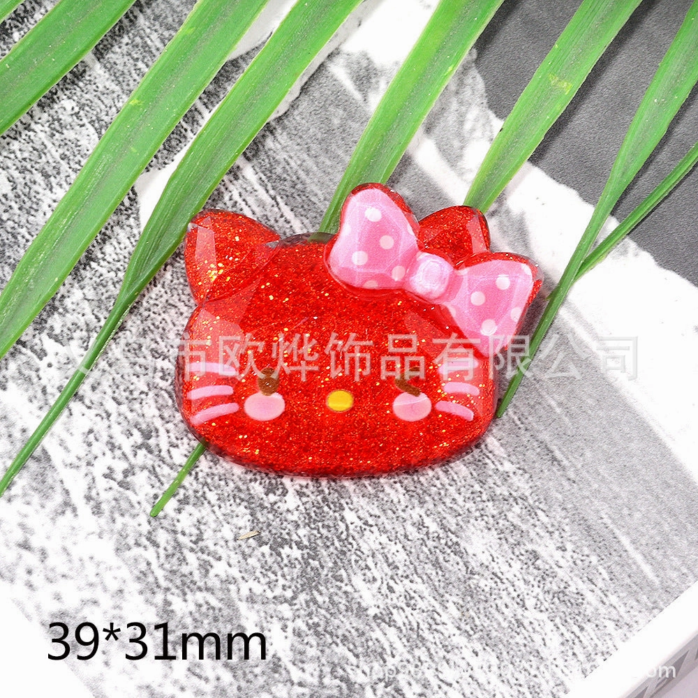 Wholesale 10pcs bear rabbit patch diy resin accessories desktop acrylic ornaments