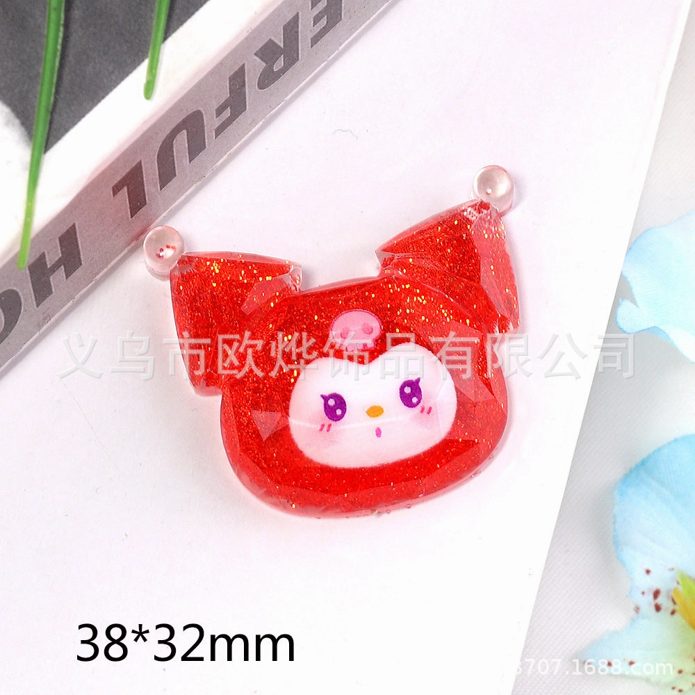 Wholesale 10pcs bear rabbit patch diy resin accessories desktop acrylic ornaments