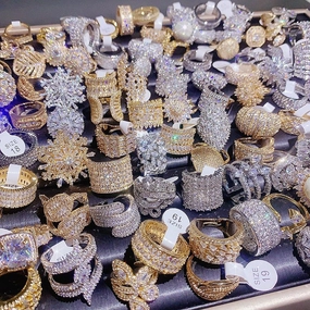 Wholesale 10pcs Burst Luxury Heavy Industries Full Diamond Zircon Ring