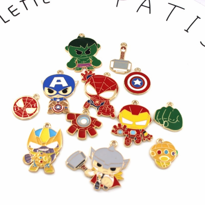 Wholesale 10pcs Cartoon DIY Alloy Oil Drop Pendant Keychain Pendant
