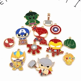 Wholesale 10pcs Cartoon DIY Alloy Oil Drop Pendant Keychain Pendant