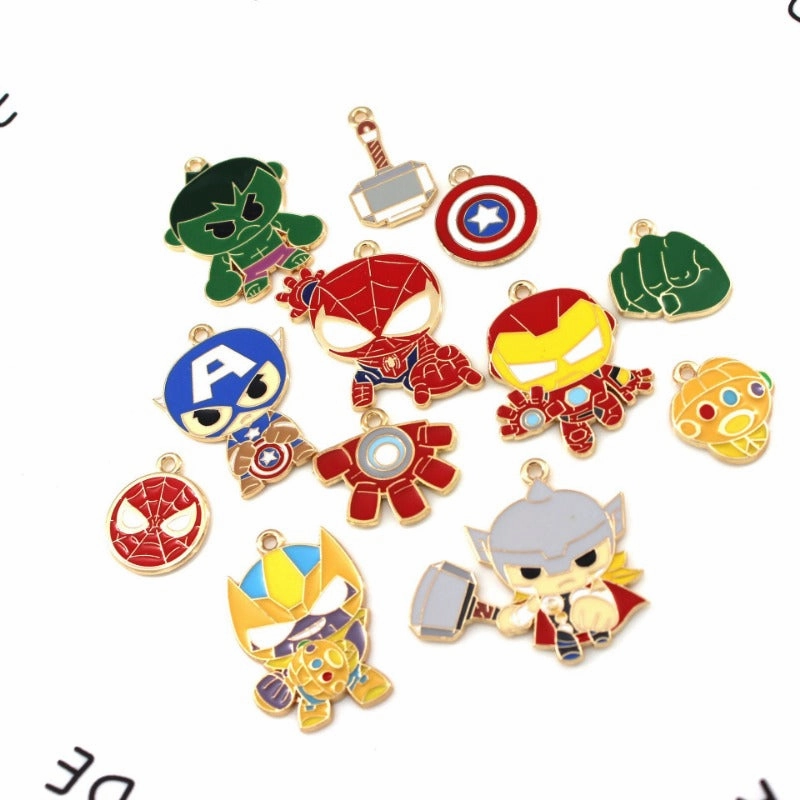 Wholesale 10pcs Cartoon DIY Alloy Oil Drop Pendant Keychain Pendant