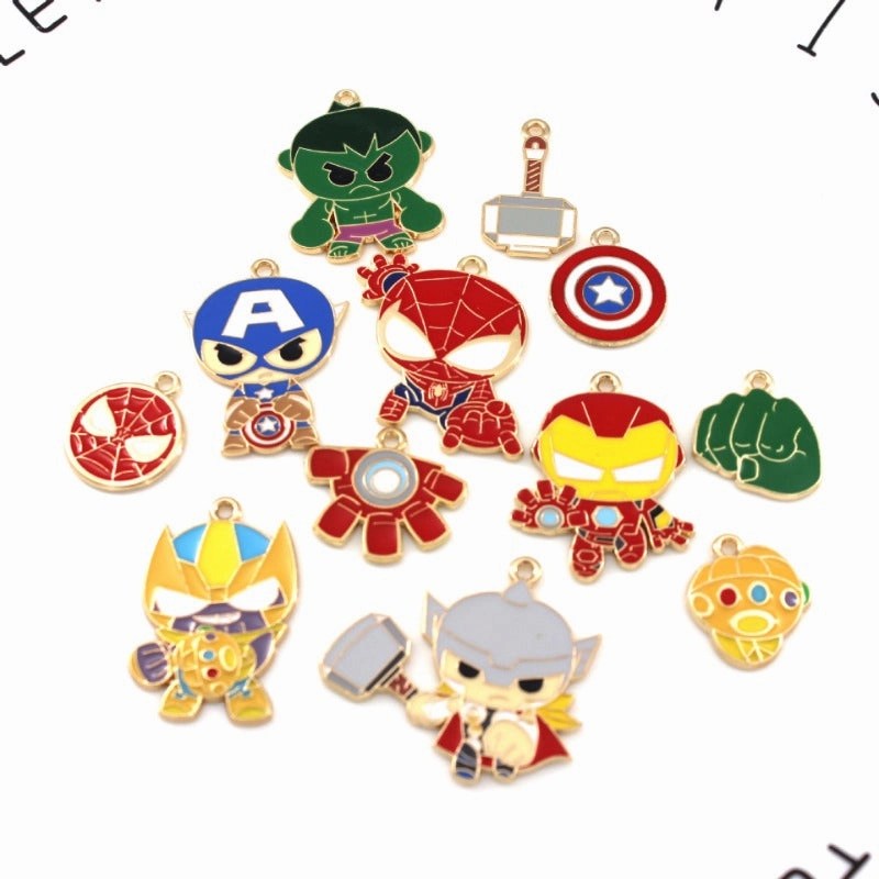 Wholesale 10pcs Cartoon DIY Alloy Oil Drop Pendant Keychain Pendant
