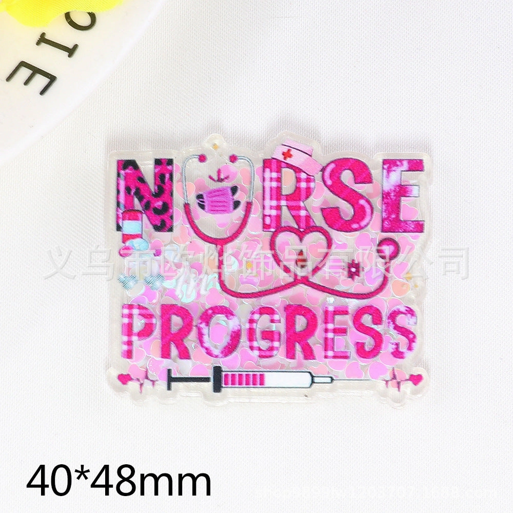 Wholesale 10pcs cartoon quicksand Christmas snowman jewelry acrylic pin DIY patch accessories