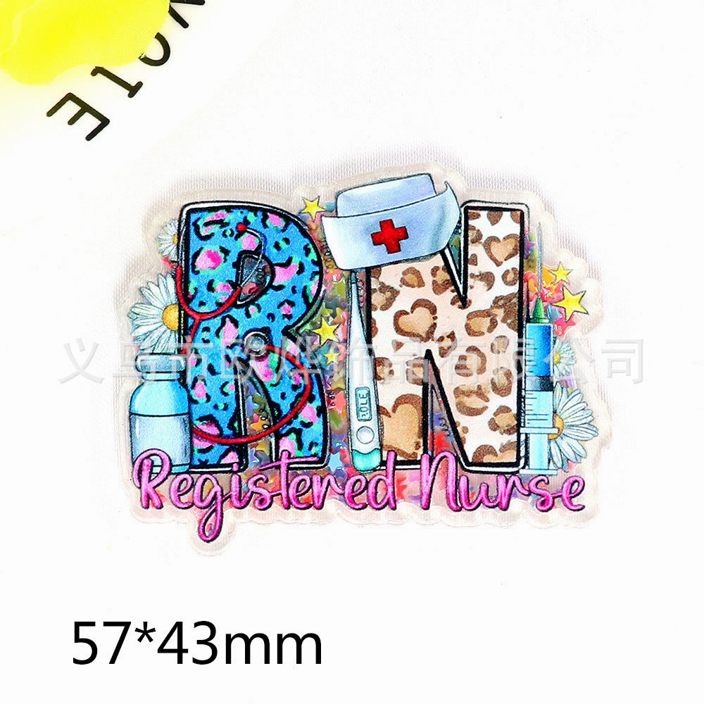 Wholesale 10pcs cartoon quicksand Christmas snowman jewelry acrylic pin DIY patch accessories