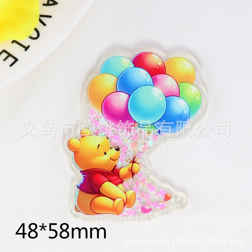 Wholesale 10pcs cartoon quicksand Christmas snowman jewelry acrylic pin DIY patch accessories