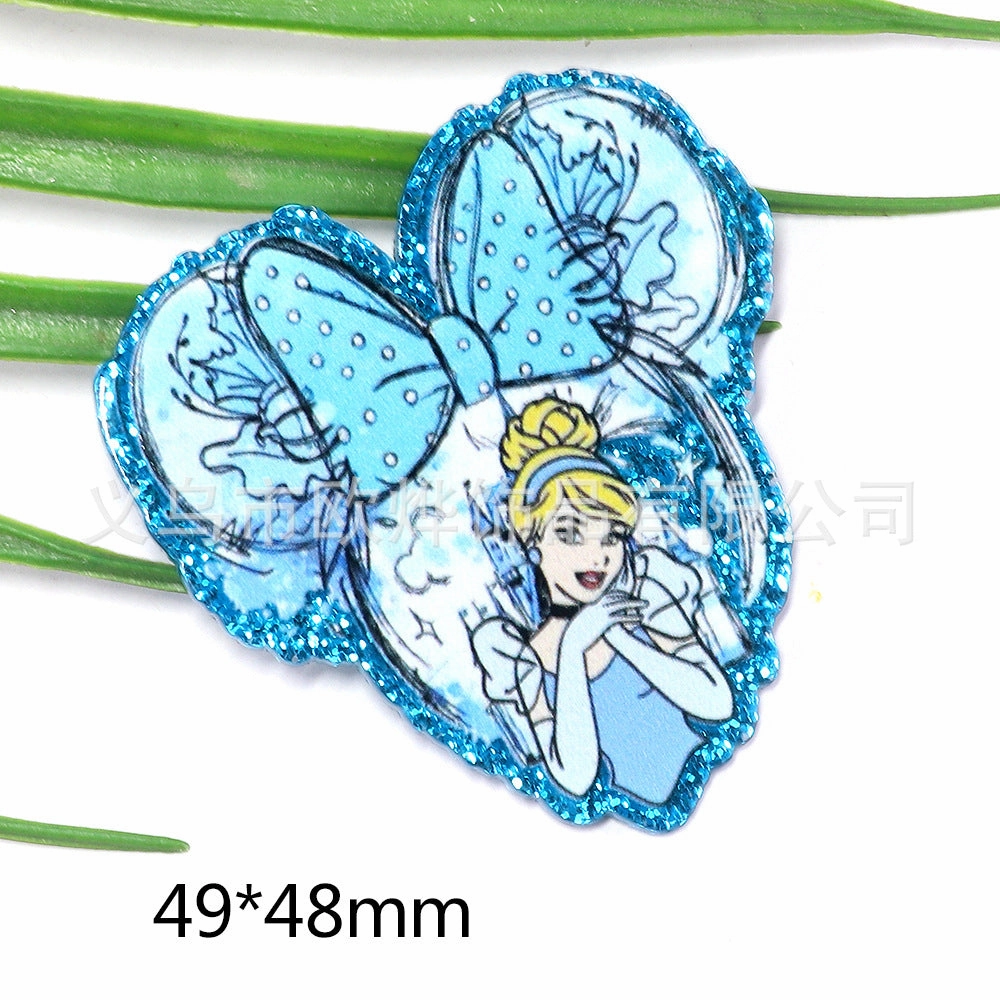 Wholesale 10pcs cartoon rabbit princess letter jewelry acrylic pin DIY patch accessories OLY Exclusive