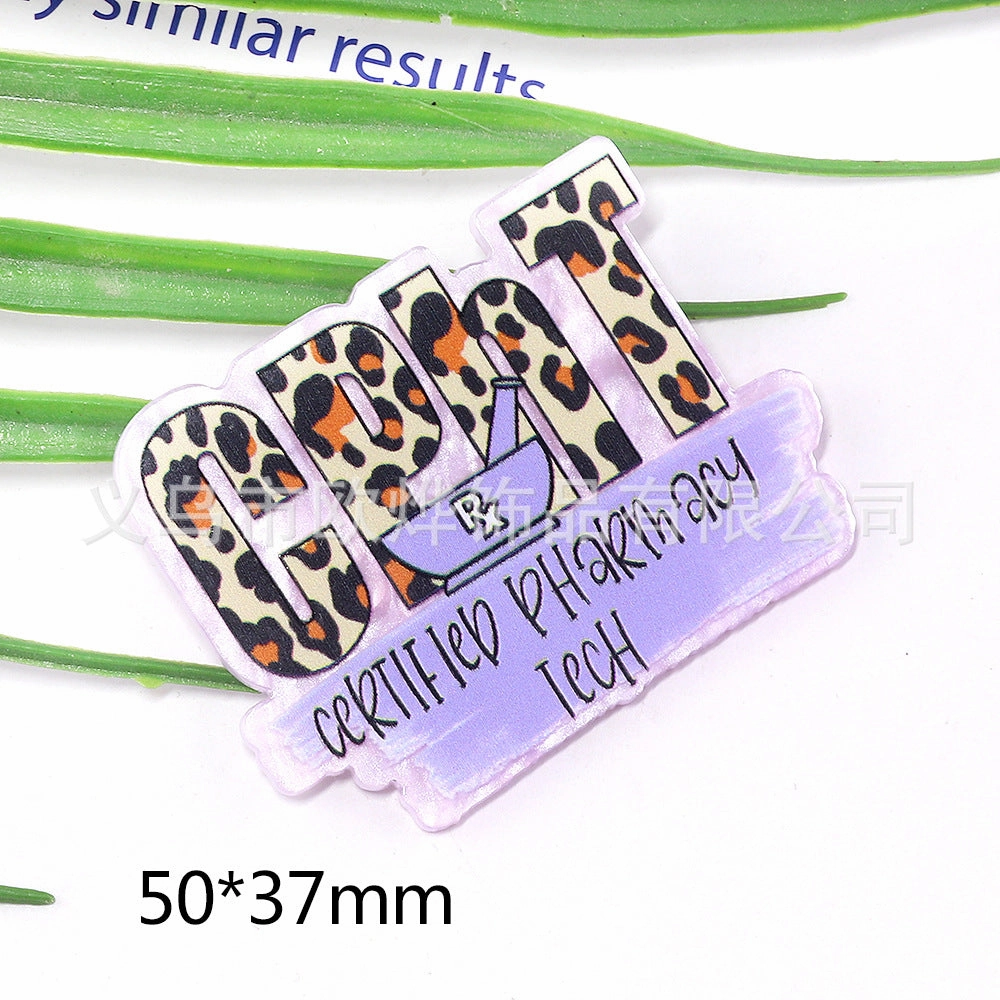 Wholesale 10pcs cartoon rabbit princess letter jewelry acrylic pin DIY patch accessories OLY Exclusive