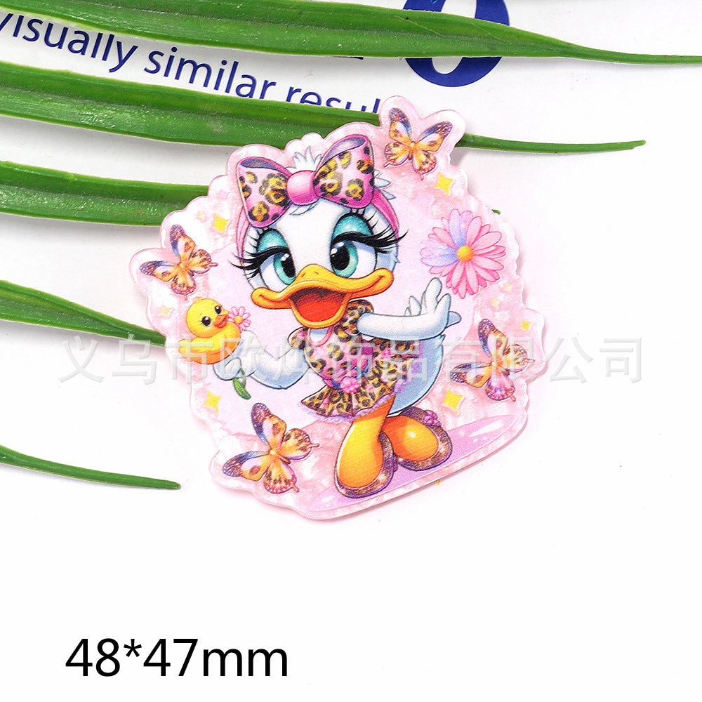 Wholesale 10pcs cartoon rabbit princess letter jewelry acrylic pin DIY patch accessories OLY Exclusive