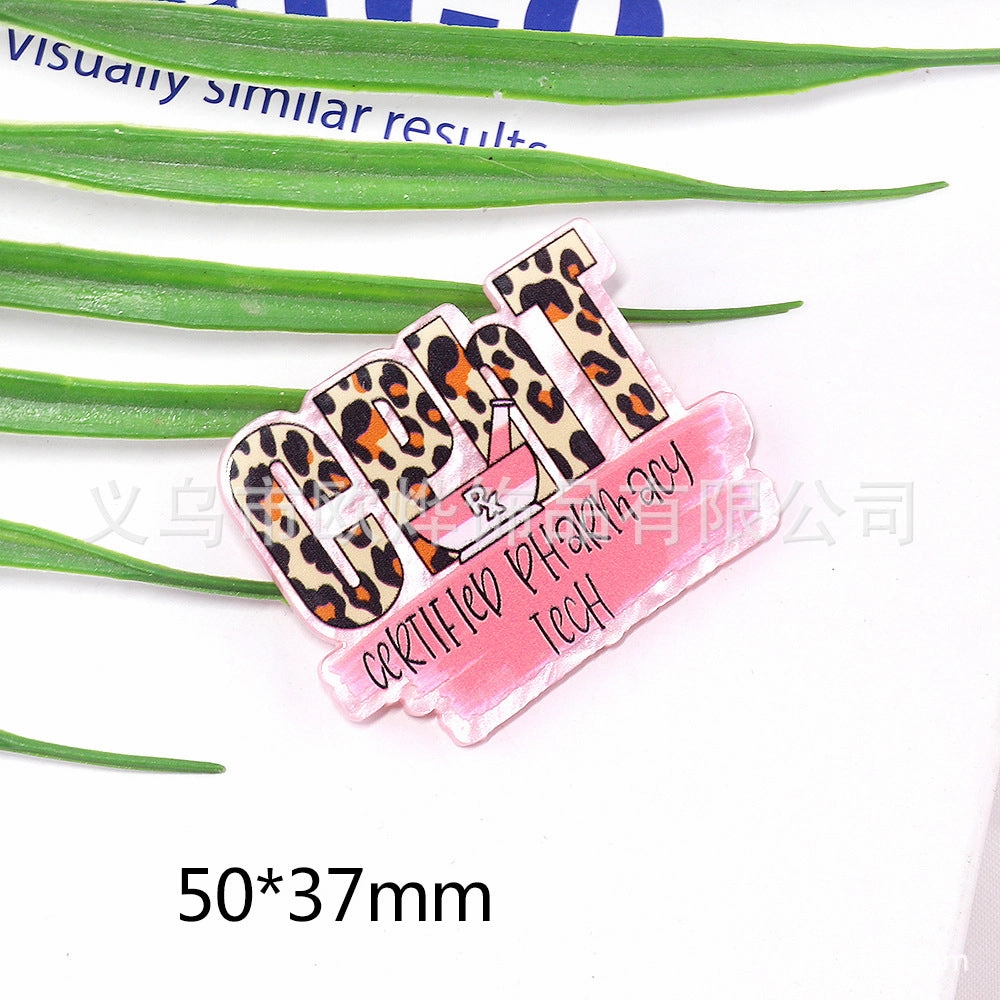 Wholesale 10pcs cartoon rabbit princess letter jewelry acrylic pin DIY patch accessories OLY Exclusive