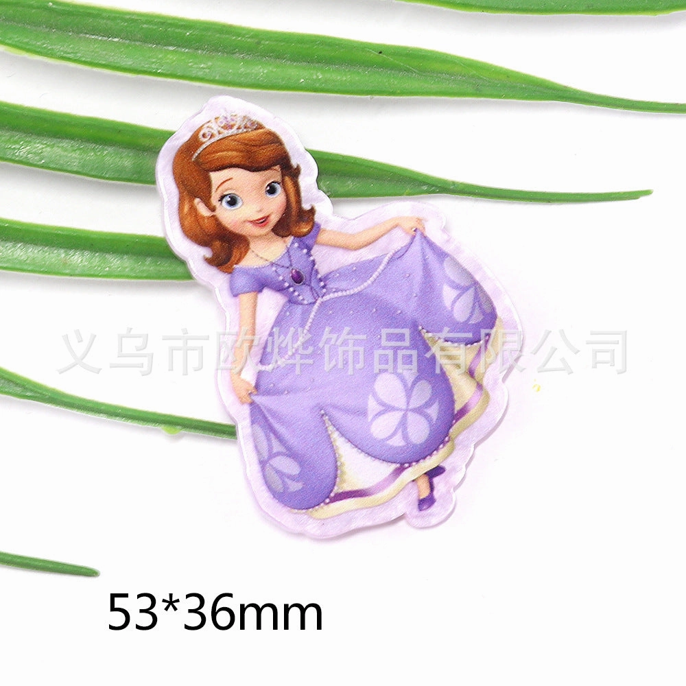 Wholesale 10pcs cartoon rabbit princess letter jewelry acrylic pin DIY patch accessories OLY Exclusive