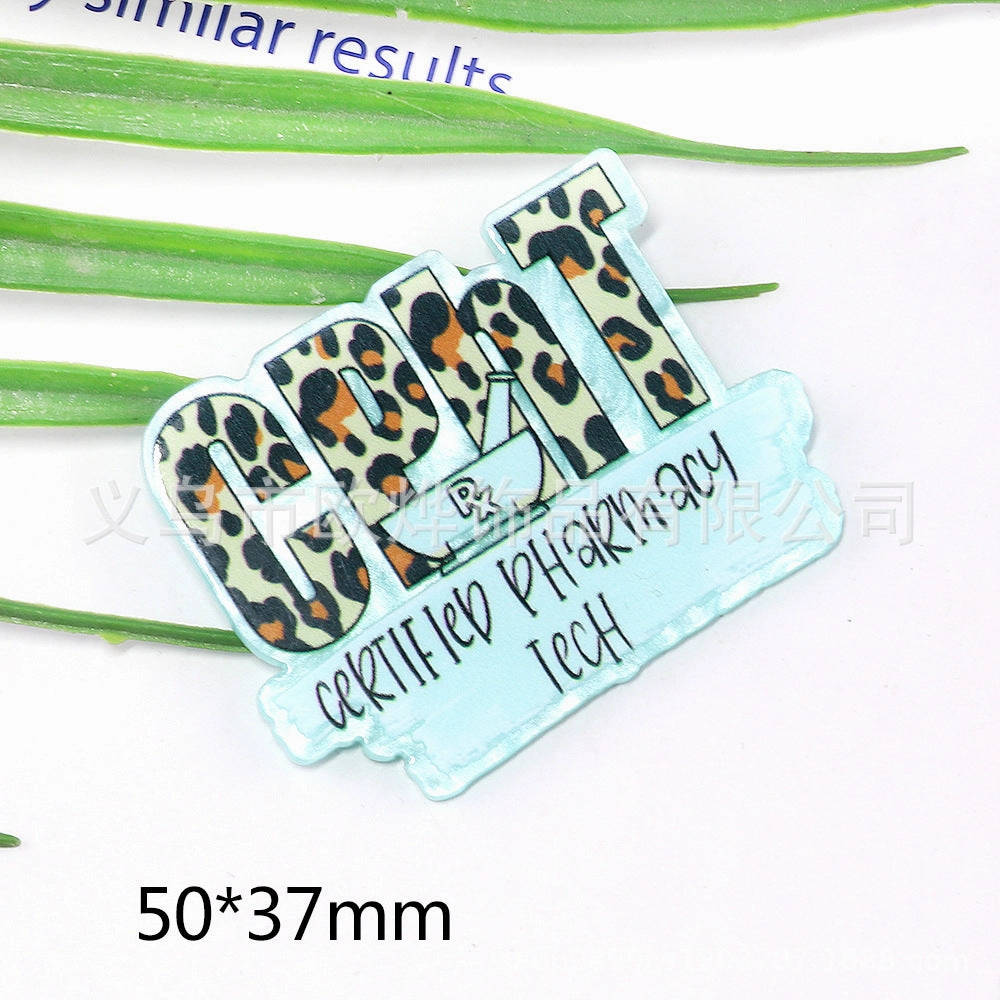 Wholesale 10pcs cartoon rabbit princess letter jewelry acrylic pin DIY patch accessories OLY Exclusive