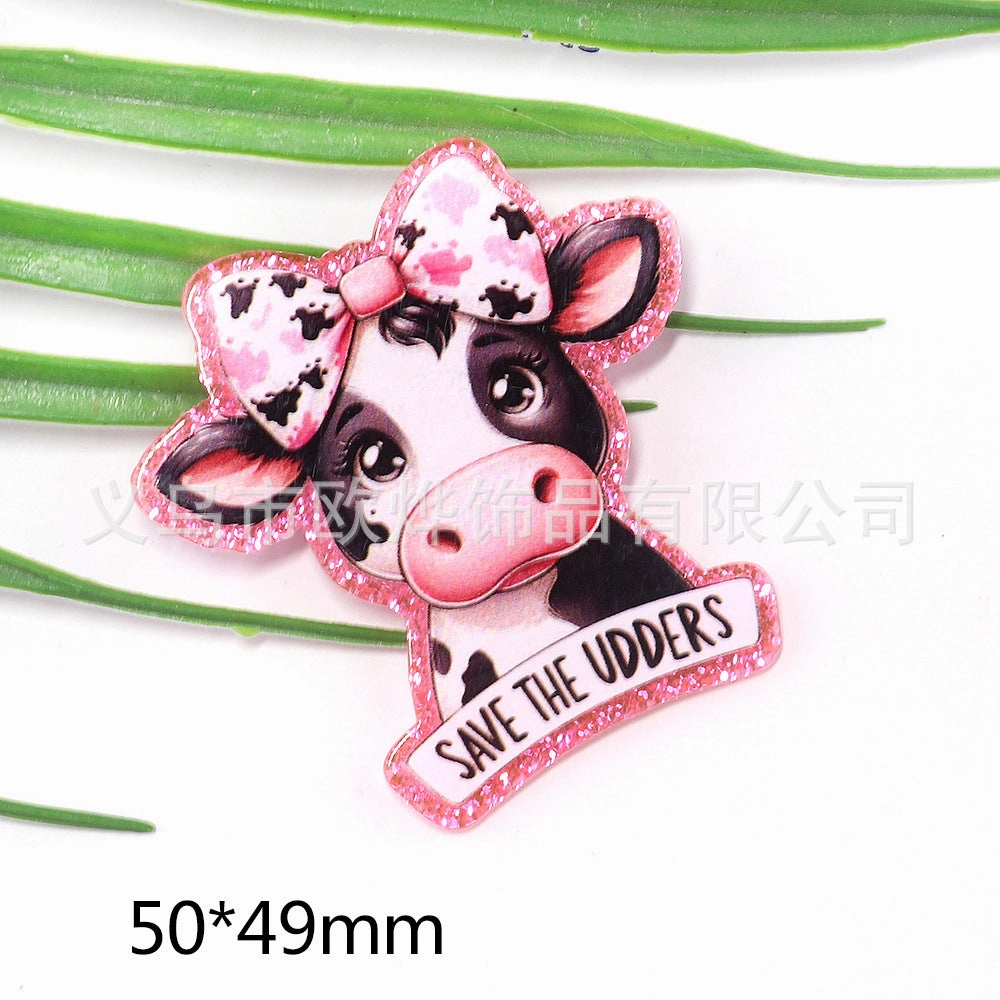 Wholesale 10pcs cartoon rabbit princess letter jewelry acrylic pin DIY patch accessories OLY Exclusive