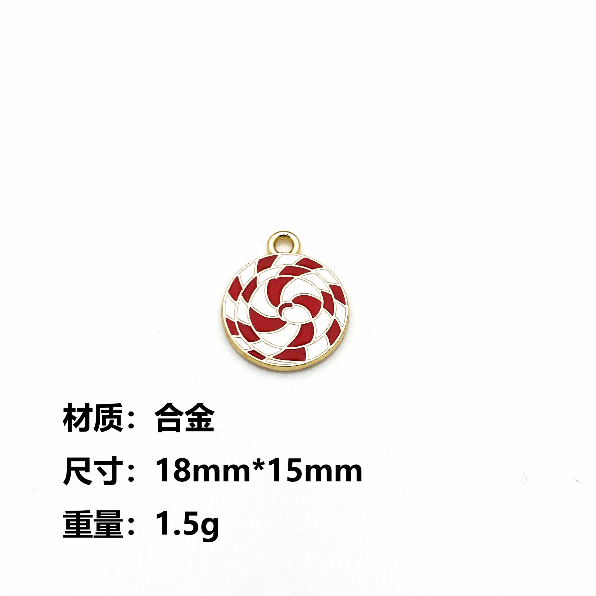 Wholesale 10pcs Christmas Candy Cane Lollipop Pendant Alloy Oil Drip Diy Pendant