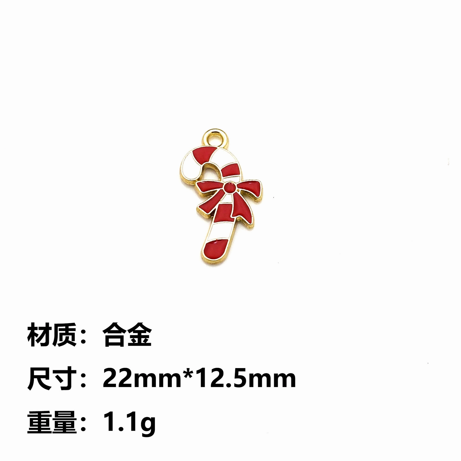 Wholesale 10pcs Christmas Candy Cane Lollipop Pendant Alloy Oil Drip Diy Pendant