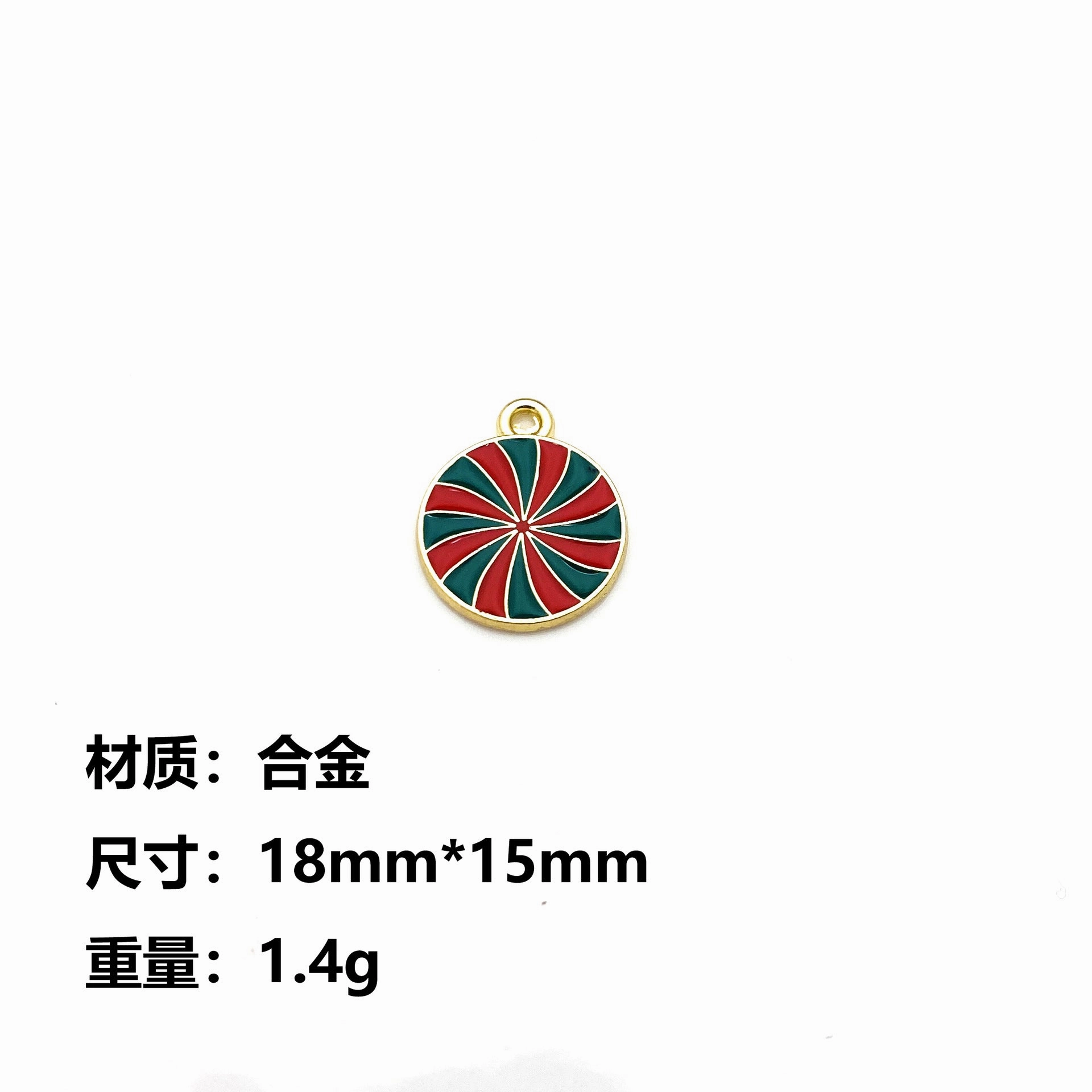 Wholesale 10pcs Christmas Candy Cane Lollipop Pendant Alloy Oil Drip Diy Pendant
