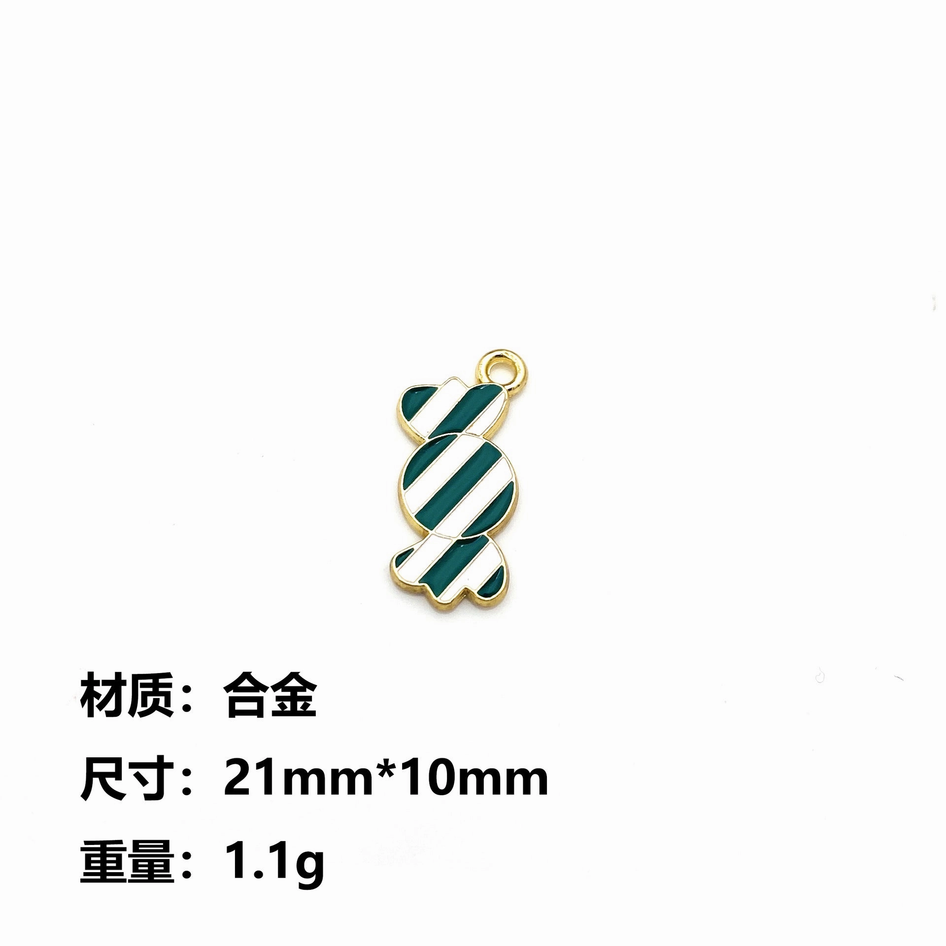 Wholesale 10pcs Christmas Candy Cane Lollipop Pendant Alloy Oil Drip Diy Pendant