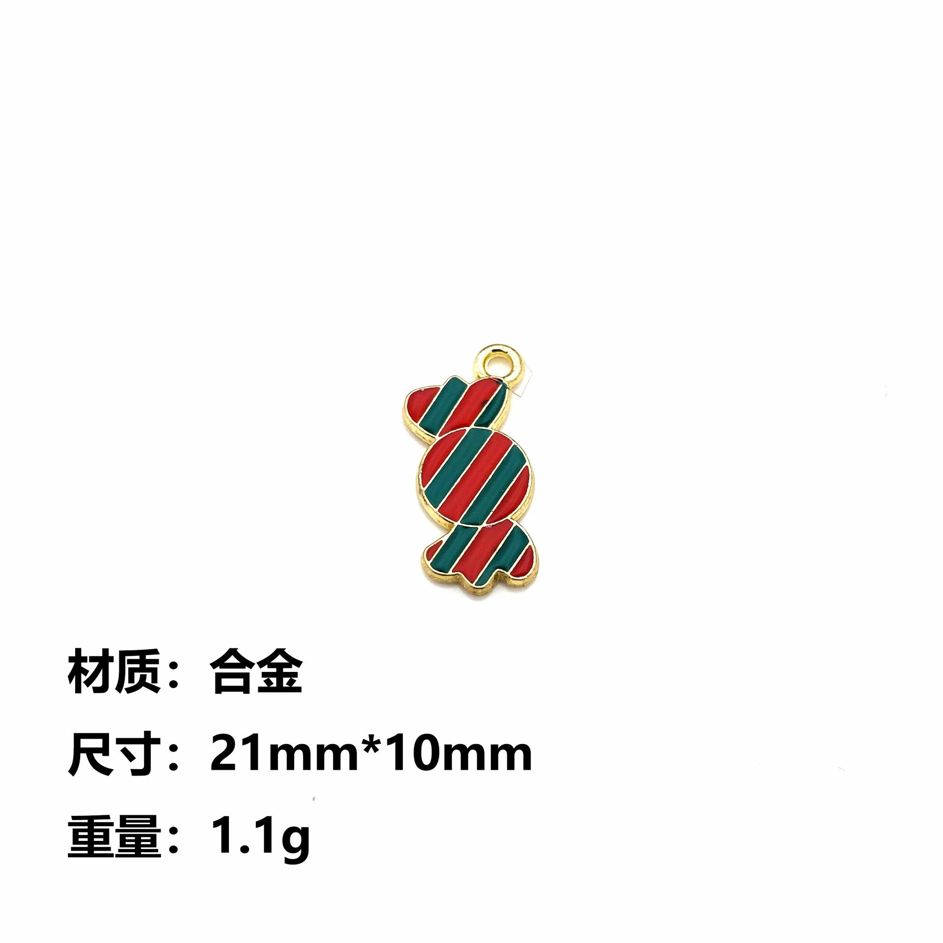 Wholesale 10pcs Christmas Candy Cane Lollipop Pendant Alloy Oil Drip Diy Pendant