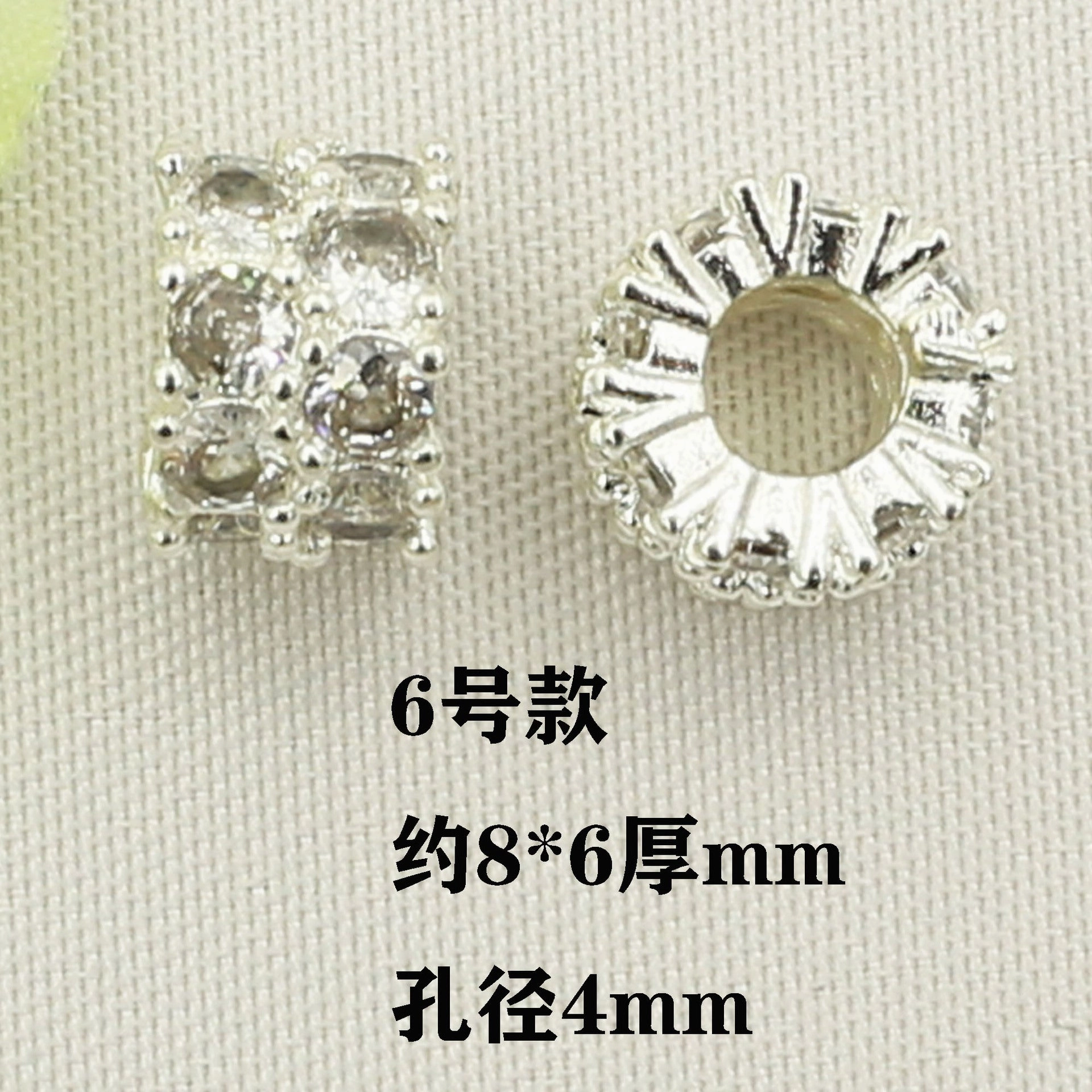 Wholesale 10pcs Copper plated 18K gold color inlaid zircon double gold bully spacer barrel beaded bracelet accessories